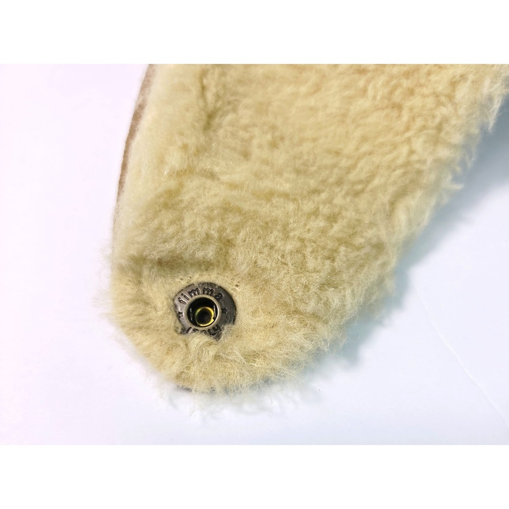 Vintage Suede Trapper Hat Mens Tan Leather Aviator Ear Flap Cap Portugal Fur - Picture 8 of 9
